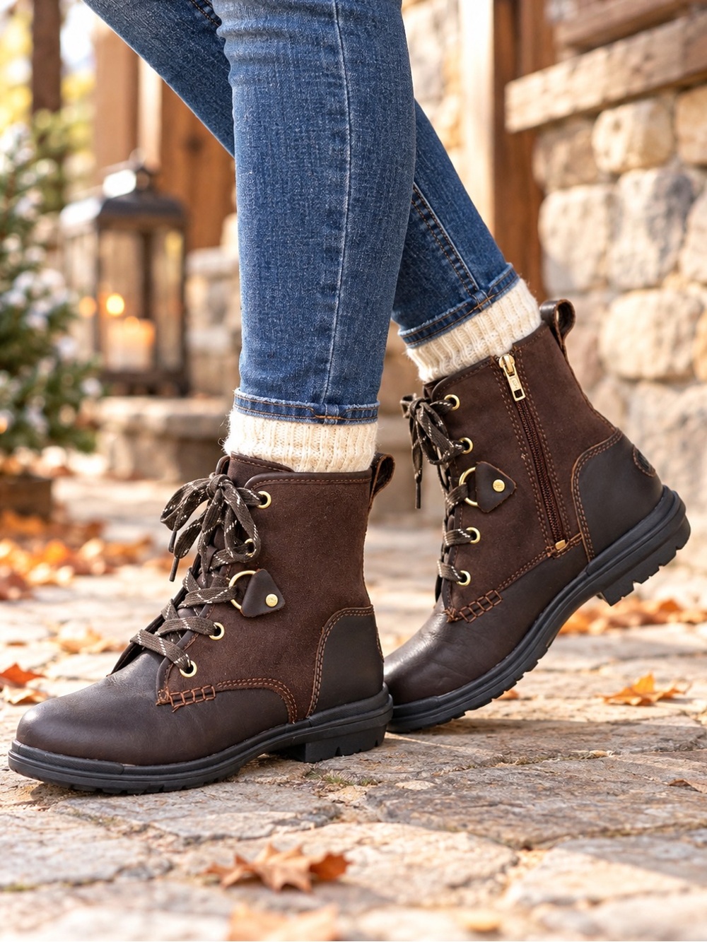 UGG Hapsburg Hiker Women Size 7 Dark Brown Leather Shearling Lined Ankle Boots